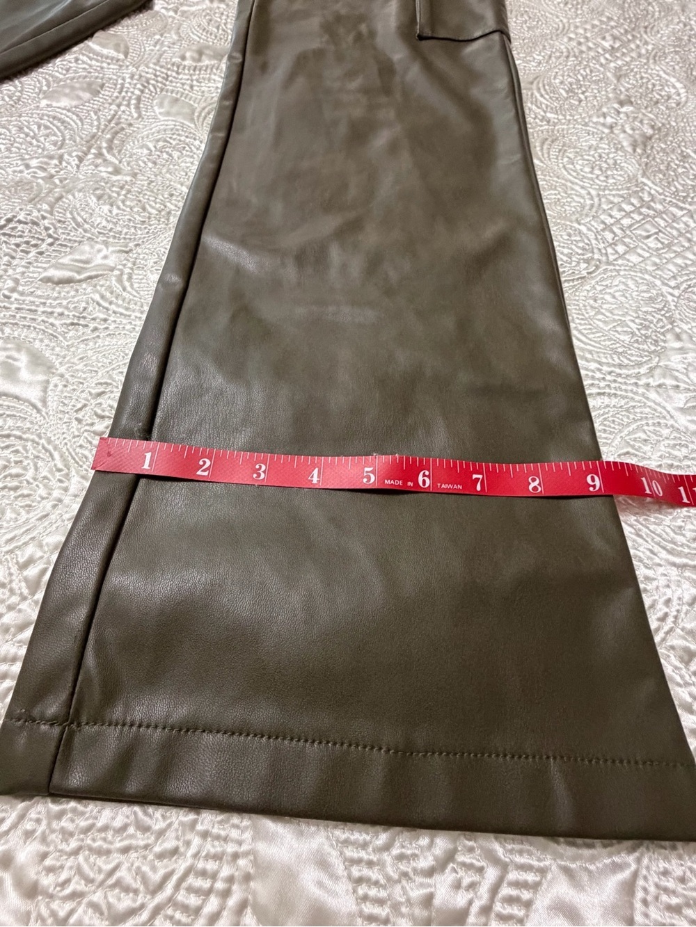 Zara Olive Green Faux Leather Cargo Pants - Picture 8 of 10